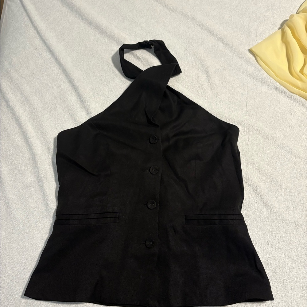 Reformation Black Buttoned Blouse